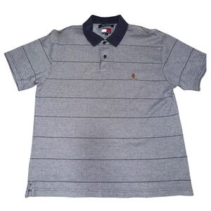 Tommy‎ Hilfiger Men's Classic Fit Polo Shirt Size Large Navy Herringbone